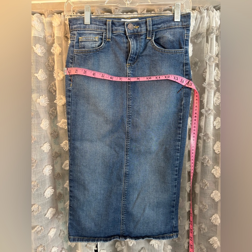 Classic Blue Denim Midi Skirt - Picture 2 of 6